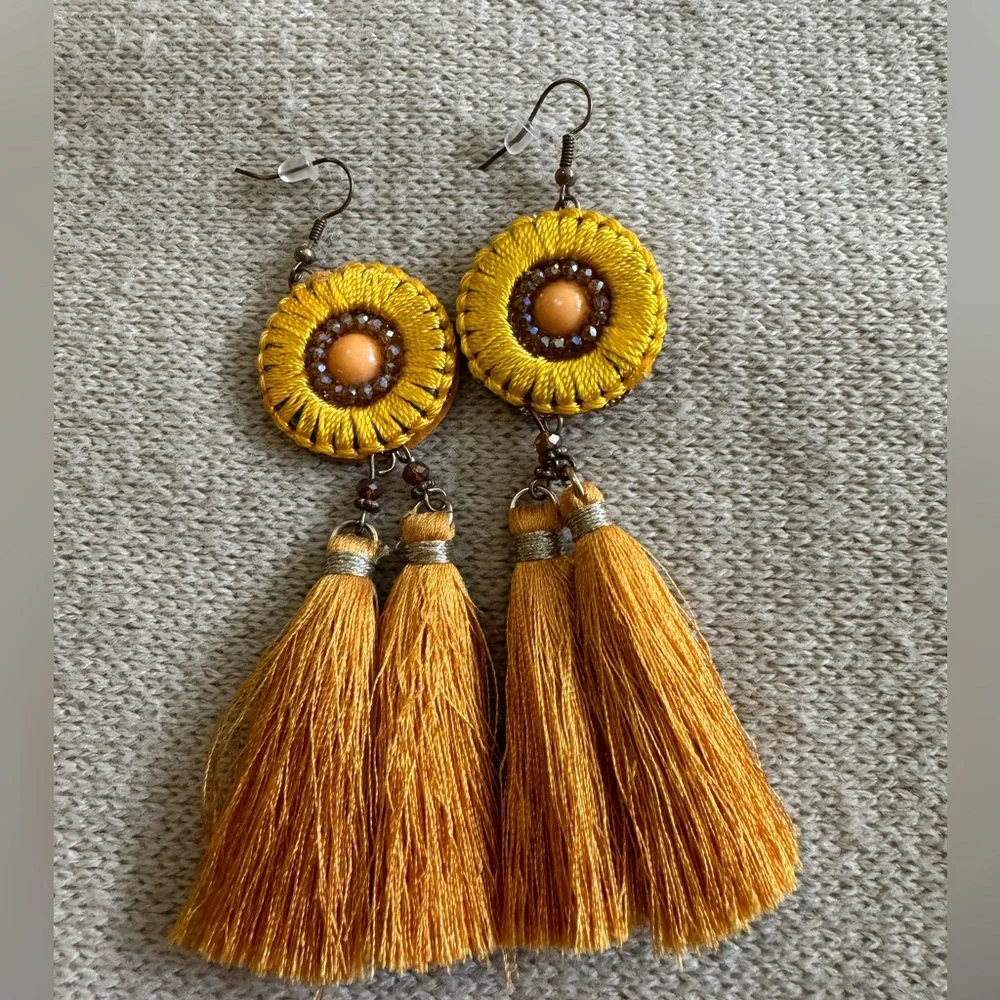 Yellow earrings - Picture 1 of 3